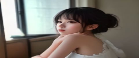 年轻女性在明亮的咖啡馆中使用小莫骚麦产品，桌面整洁，光线温暖，展现日常生活品质感